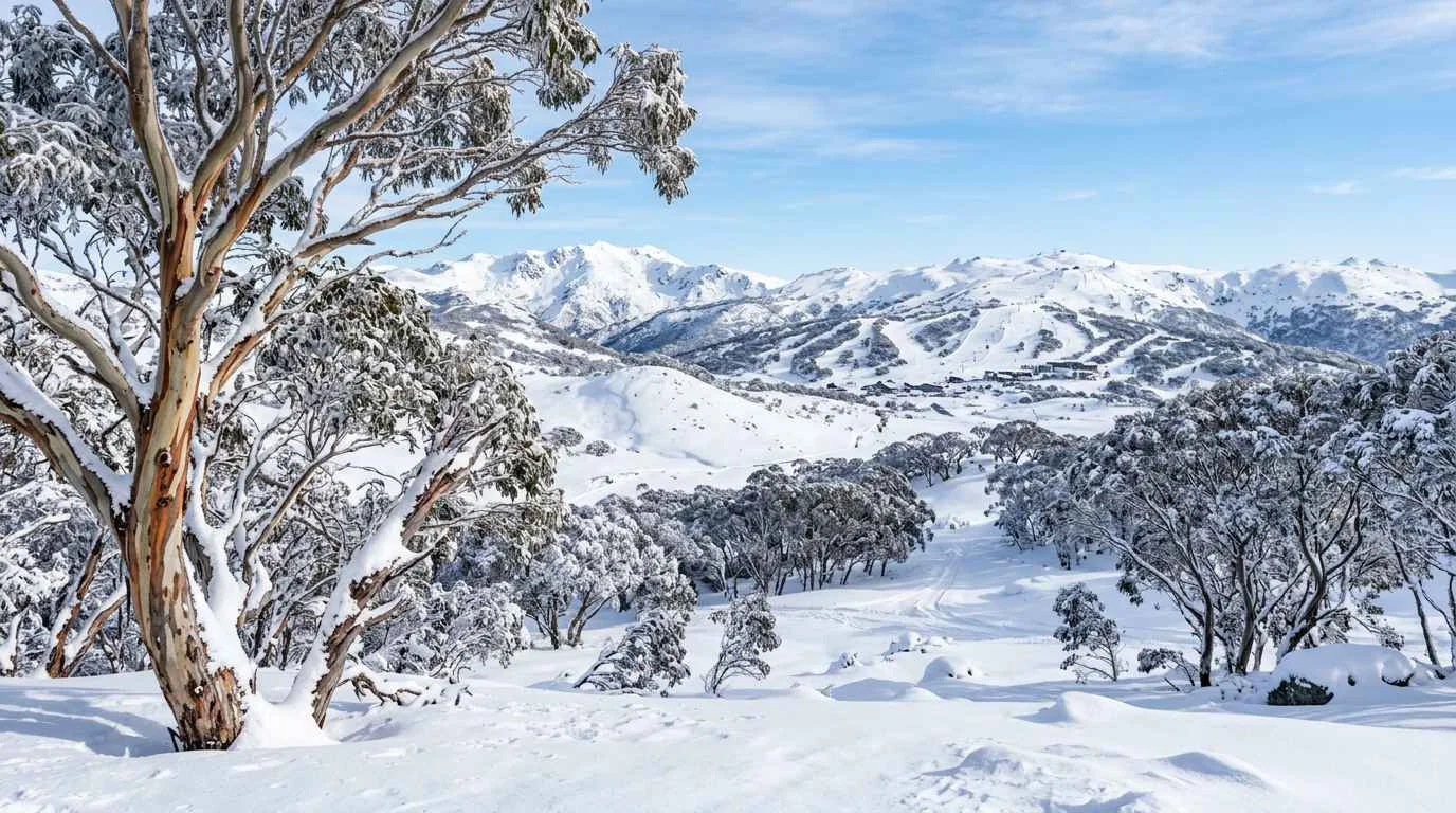 Snowy Australian Alps ridge