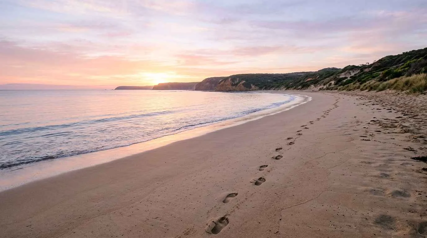 Quiet Australian coastline at sunrise